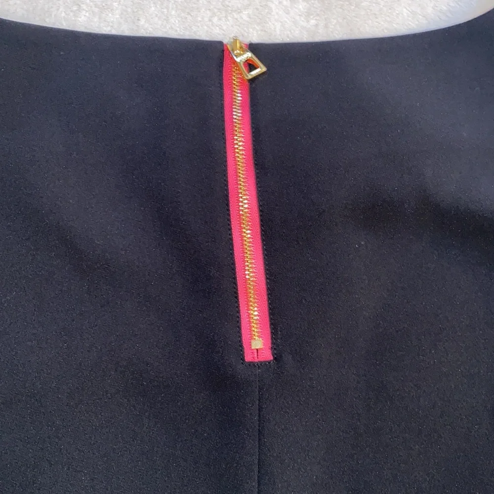 Sail to Sable black flutter bell  sleeve top w/pink accent zipper Sz M EUC - Picture 6 of 8